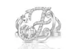 Crystal Monogram Ring in Sterling Silver - Second Medium