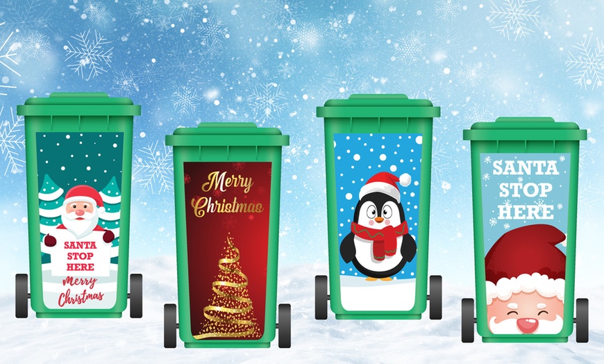 Image 3: Make Your Wheelie Bin Merry with Festive Christmas Stickers!