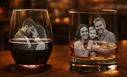 Two Custom Laser Glass Cup - Yes Bobbleheads