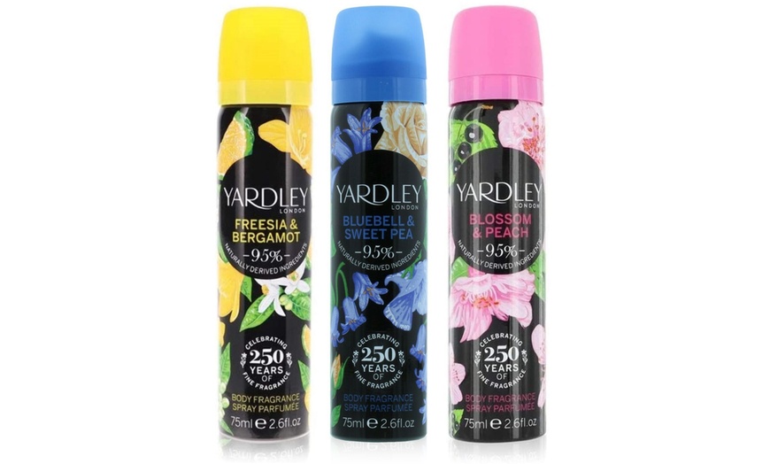 Image 1: Three-Pack of Yardley Body Sprays