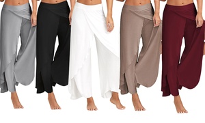 Wide-Leg Split Harem Pants