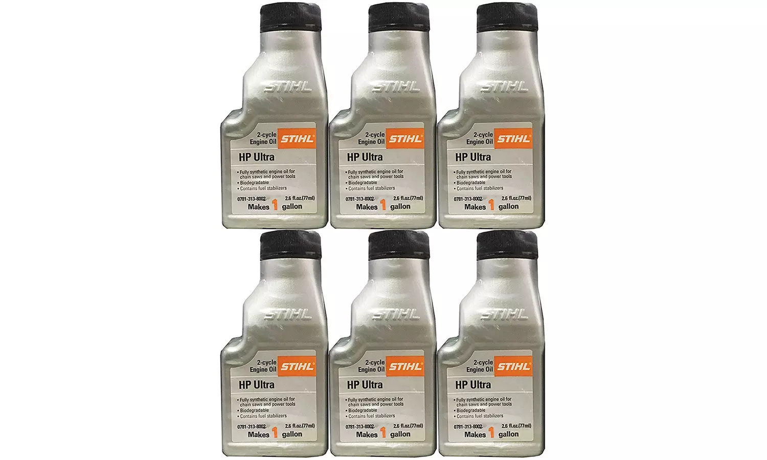 Stihl 0781-313-8002 High-Performance Ultra 2-Cycle Engine Oil (6-Pack) - Second Medium