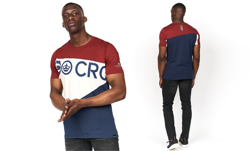 Image 13: Crosshatch T-Shirt with Contrast Detail