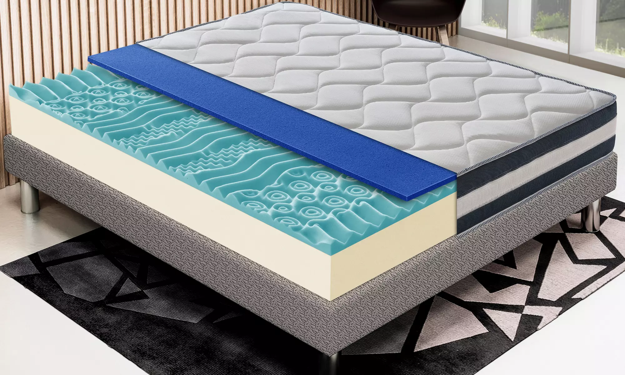 Memory-Gel-Matratze mit 13 Komfortzonen in der Größe nach Wahl - Primary Image