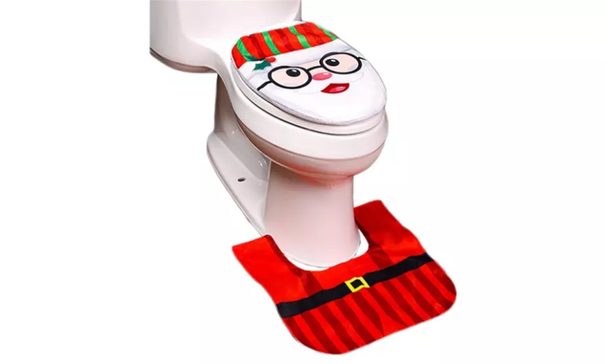 Image 3: Christmas Toilet Cover Bathroom Set