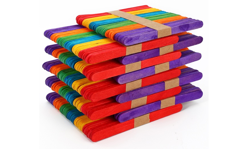 Image 3: Up to 500 Vinsani Coloured Wooden Lolly Sticks