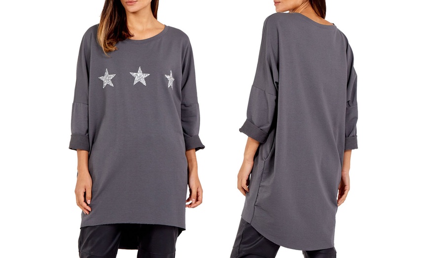 Image 11: Women's Oversized Star-Detailed Sweatshirt or Hoodie