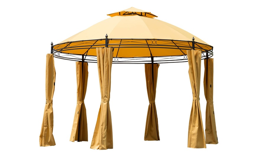 Image 9: Outsunny Round Gazebo Pavilion 