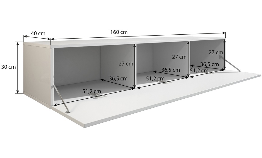 Image 3: Meuble TV suspendu blanc "Nora" H2