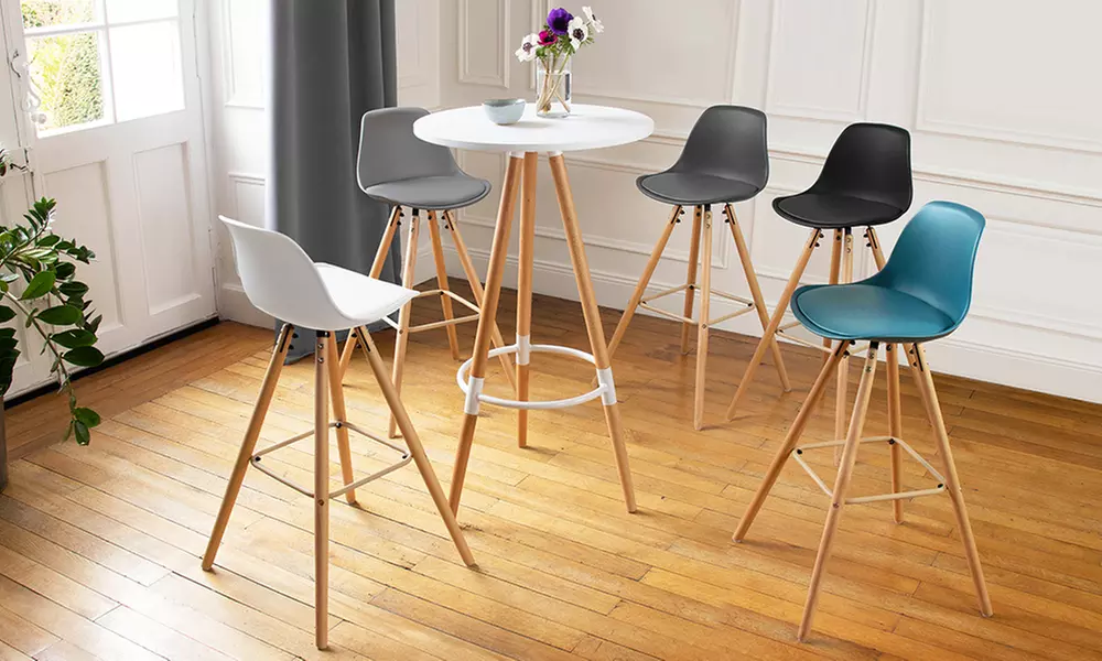 2 ou 4 chaises de bar "Oslo" de style scandinave, coloris au choix, livraison gratuite - Primary Image