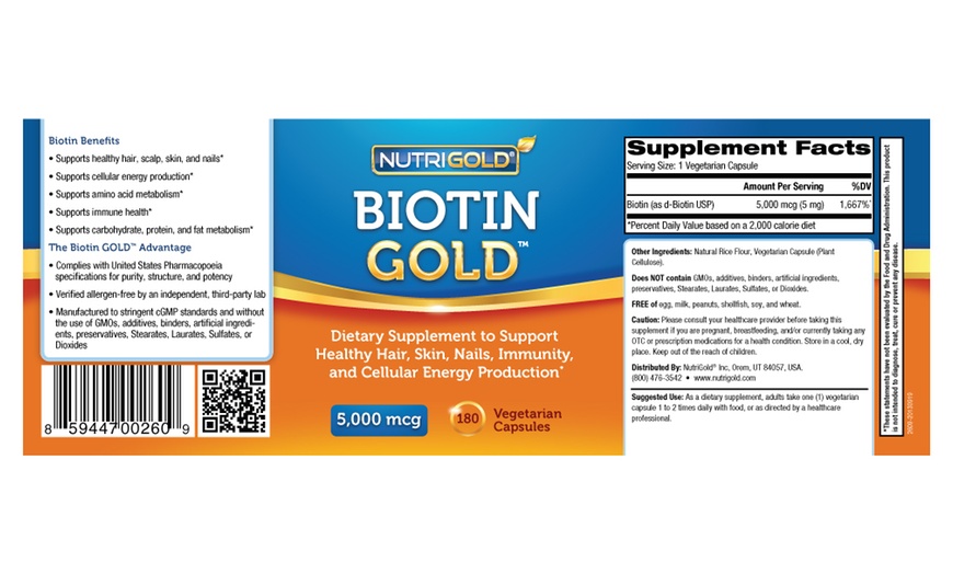 Biotin Gold Capsules (3 Bottles) | Groupon