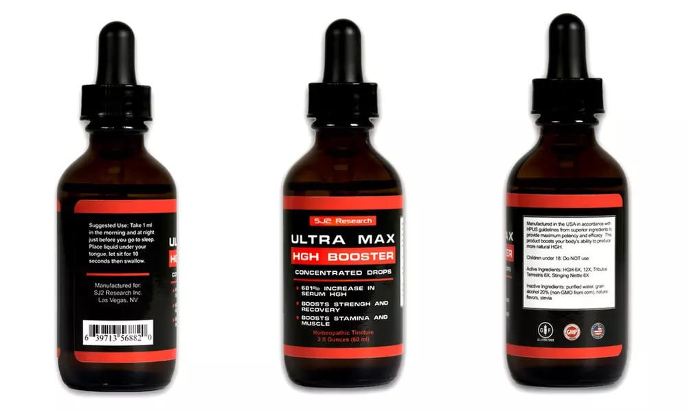 Ultra Max HGH Booster Concentrated Drops (2 Fl. Oz.; 1- or 2-Pack) - Primary Image