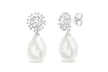 Nina & Grace Cultured Freshwater Pearl & CZ Post Drop Earrings - Second Medium