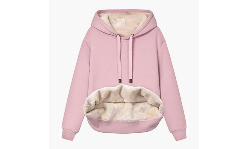 Image 8: Women's Fleece Hooded Thermal Sweatshirt 