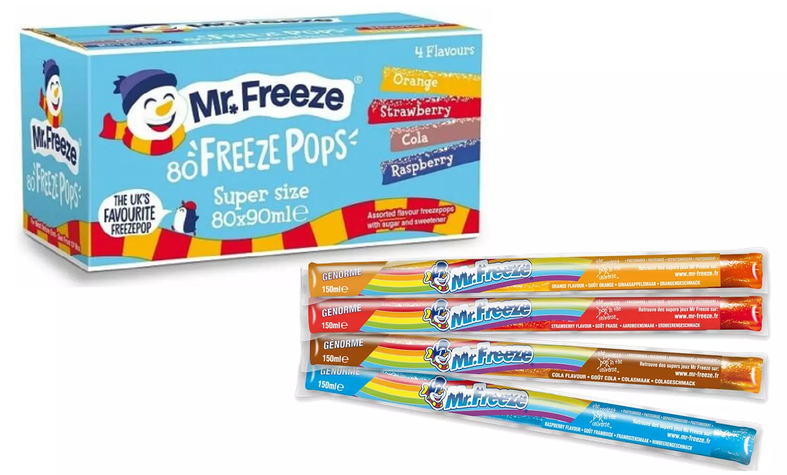 Mr Freeze Case of 80 or 160 Ice Pops 90ml - Primary Image