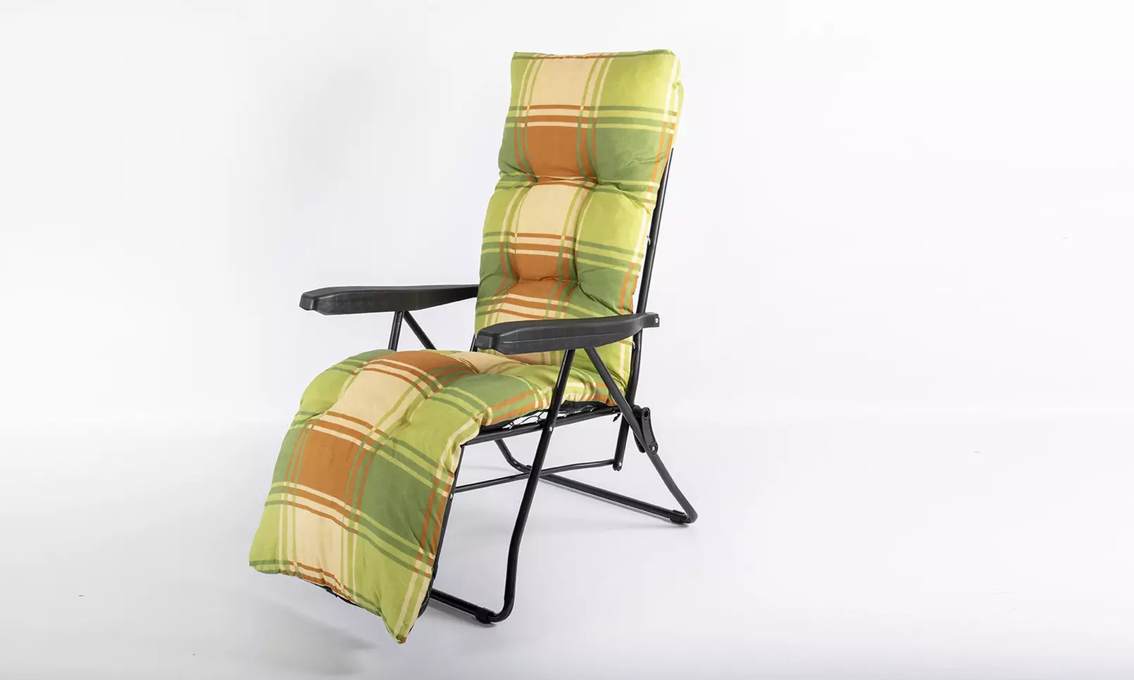 Verstelbare zit- of ligstoel met armsteunen, 6 standen, voetensteun en kussen van Metal far, inclusief verzending