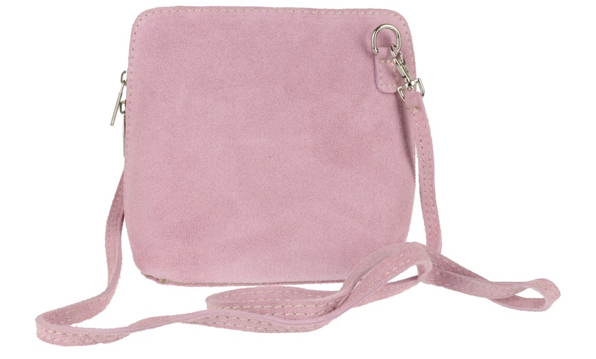 Image 22: Suede Leather Cross-Body Bag