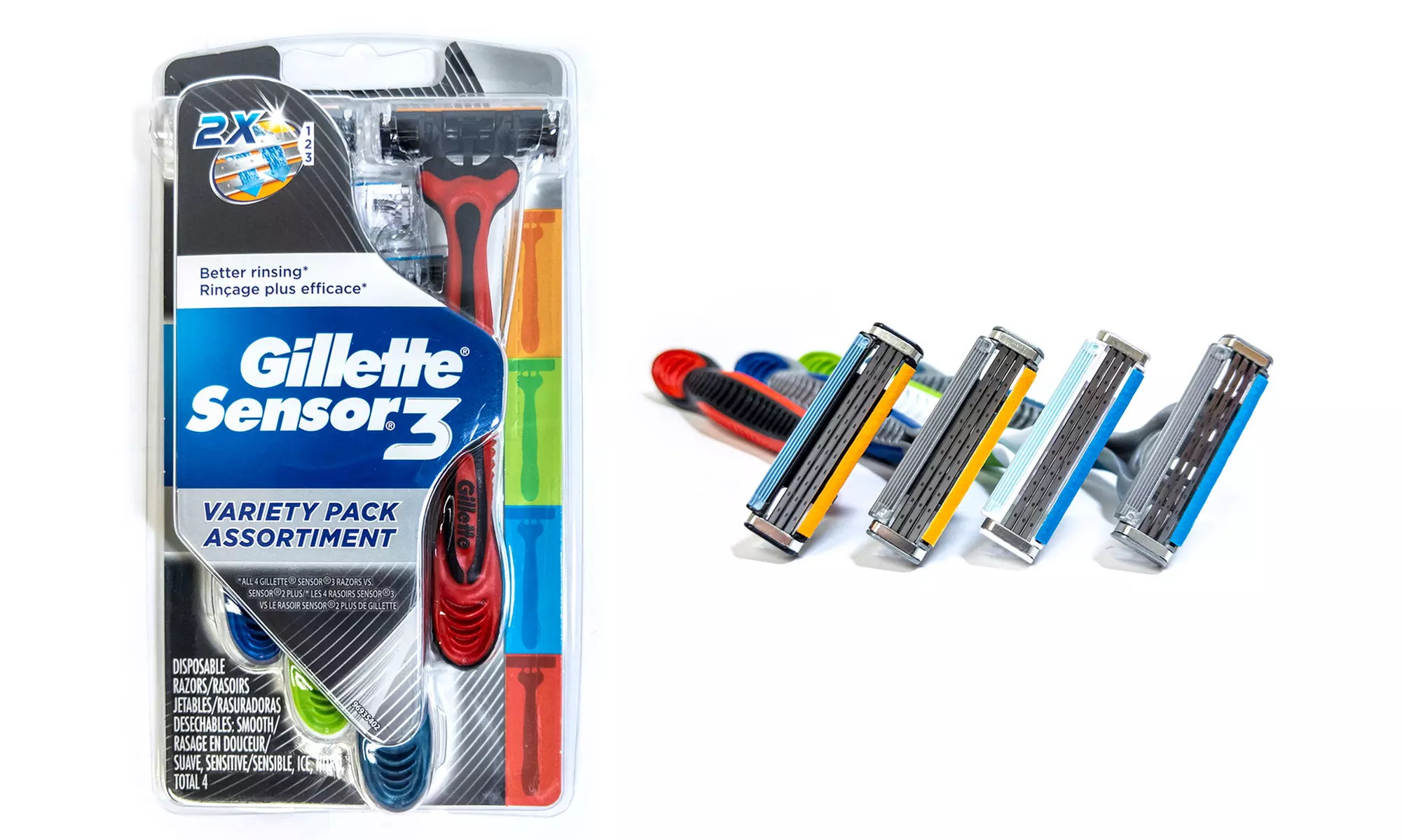 Gillette Sensor3 Men's Disposable Razors Pack (4-, 8-, 16-, or 32-Pack) - Primary Image