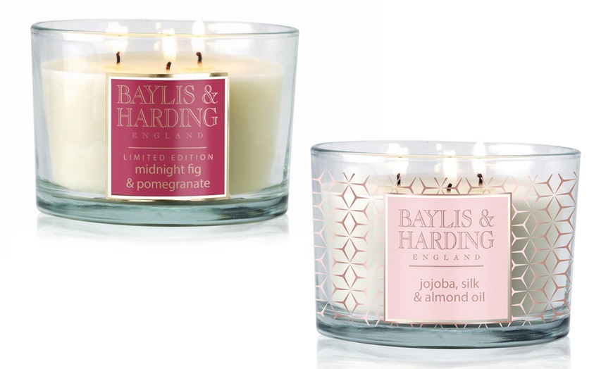 Image 11: Baylis and Harding 3-Wick Candle