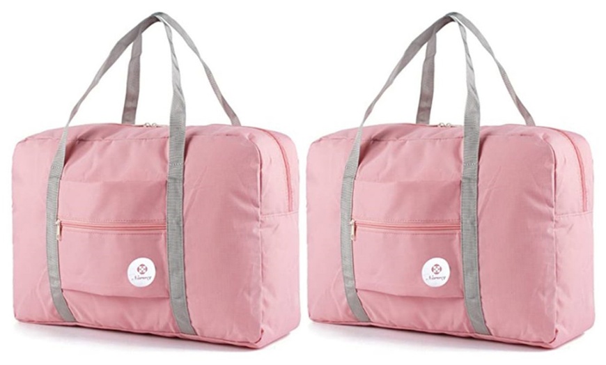 Image 9: One or Two Foldable Travel Holdall Carry-On Duffle Bags