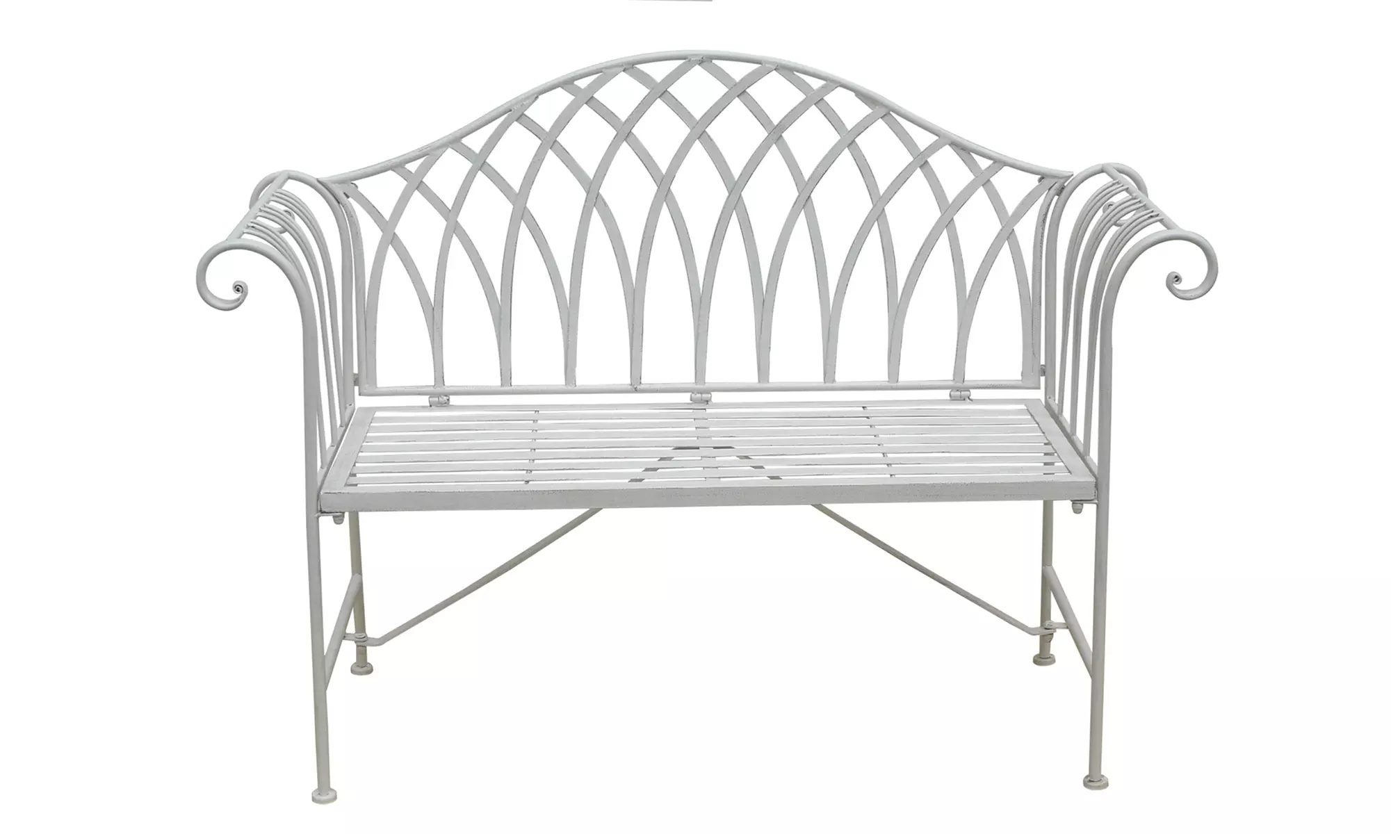 Wrought Iron Versailles Garden Bench - White or Sage Green - Image 5
