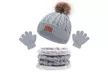 Three Pieces of Kid's Hat Scarf Gloves Set - Second Medium