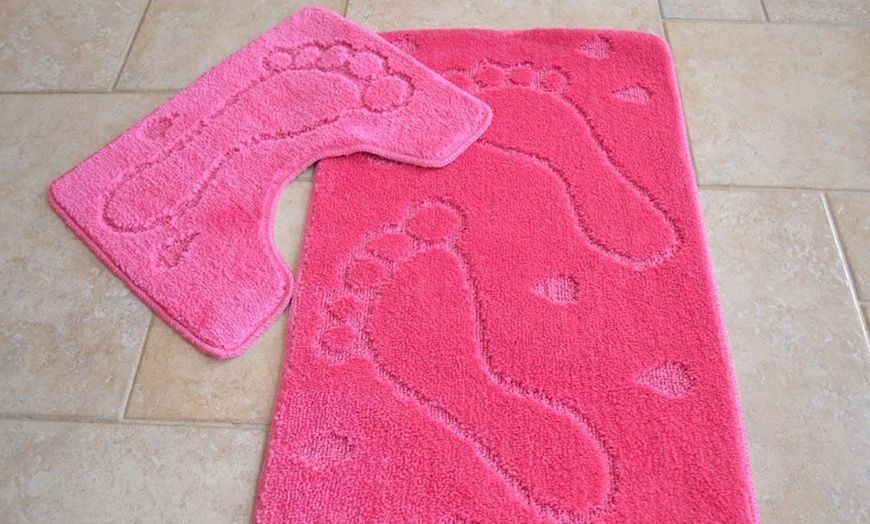 Image 9: Footprint Bath and Pedestal Mat Set