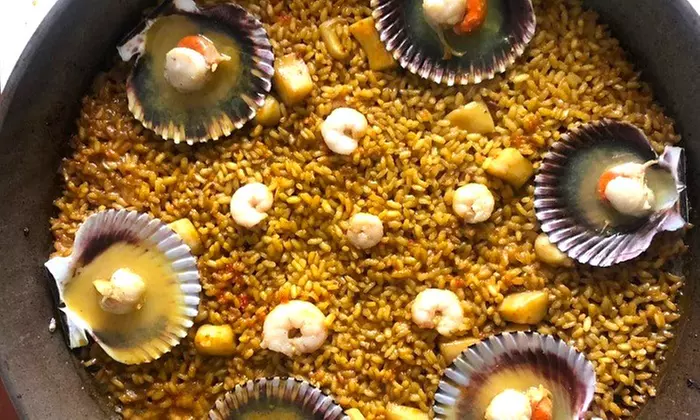 Menú de arroz para llevar para 2 o 4 personas con botella de vino