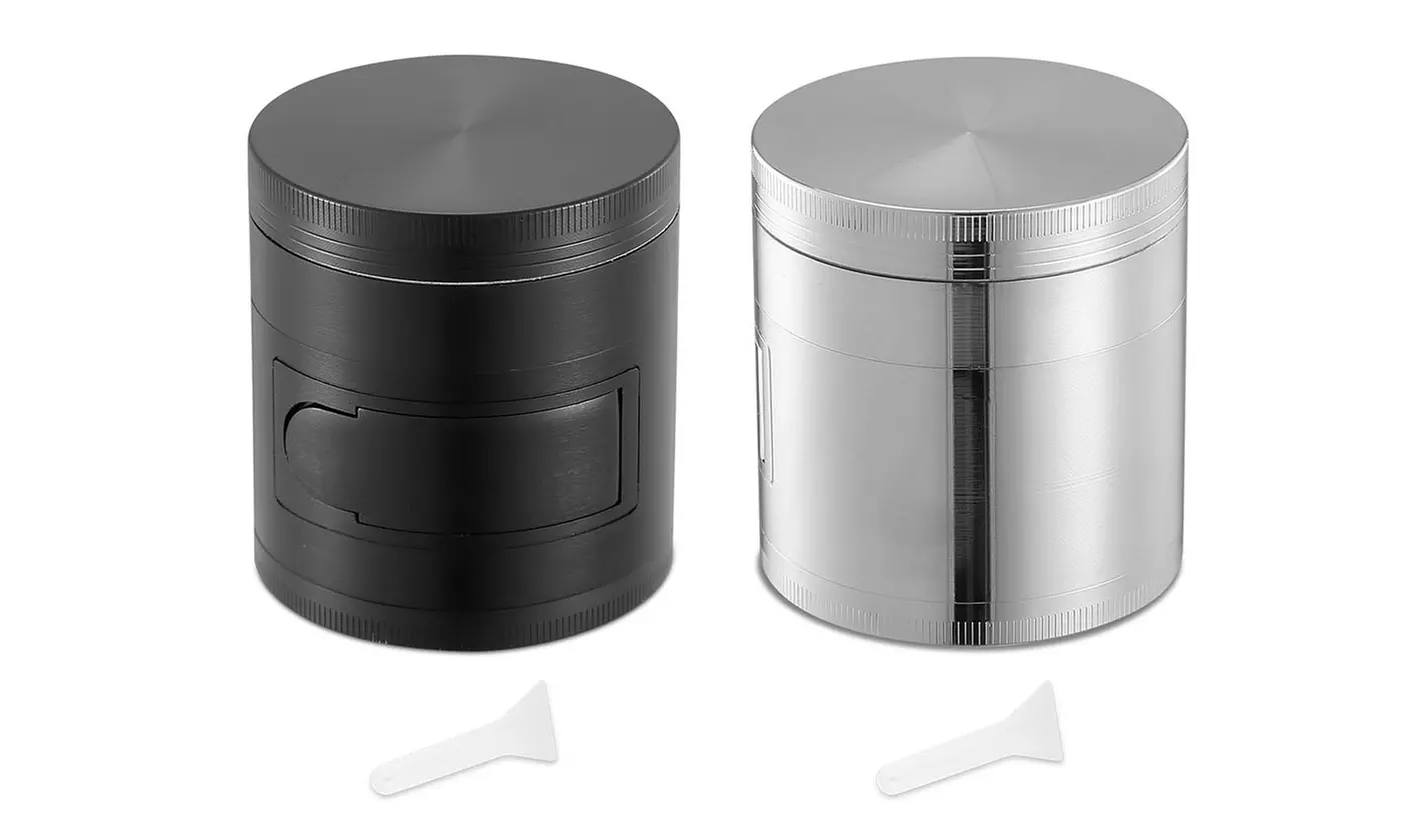Herb Grinder with Window and Pollen Scraper - Second Medium