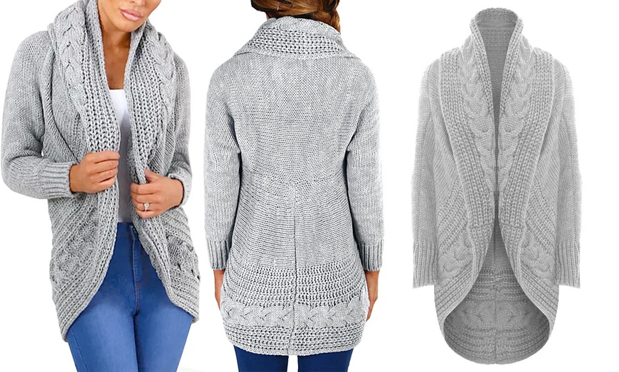 Image 2: Women's Cable Knit Cardigan