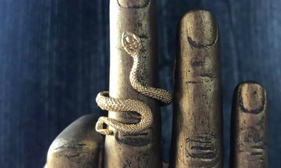 US 1-2 Stainless Steel Ring Snake Gothic Jewelry Retro Animal Adjustable Unisex