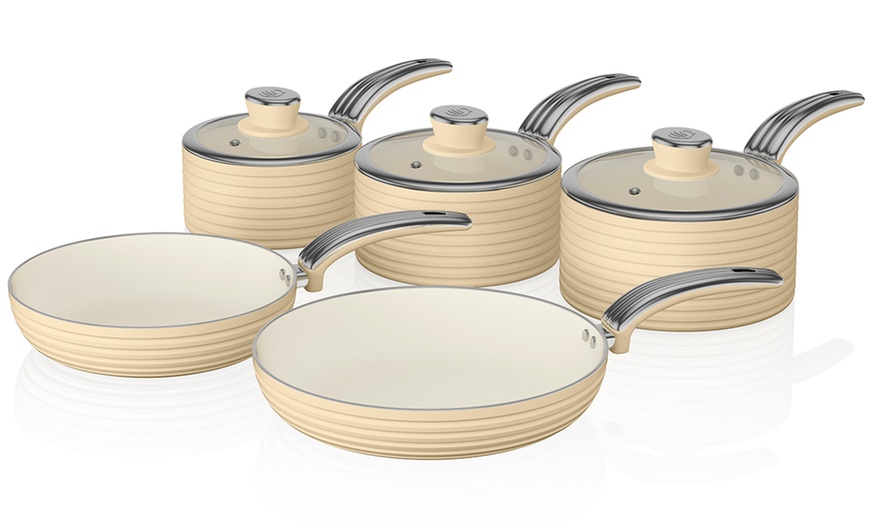 Image 5: Swan 5-Piece Aluminium Pan Set