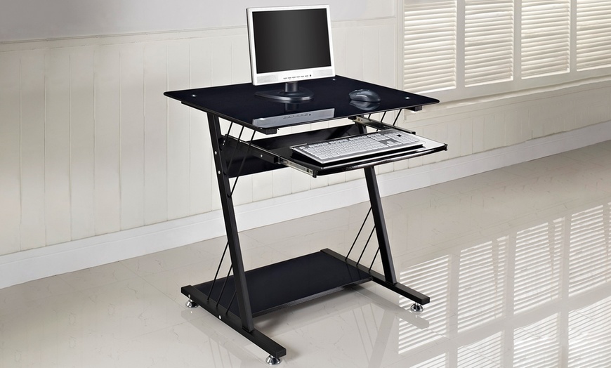 Image 2: High Gloss Black Computer Desk
