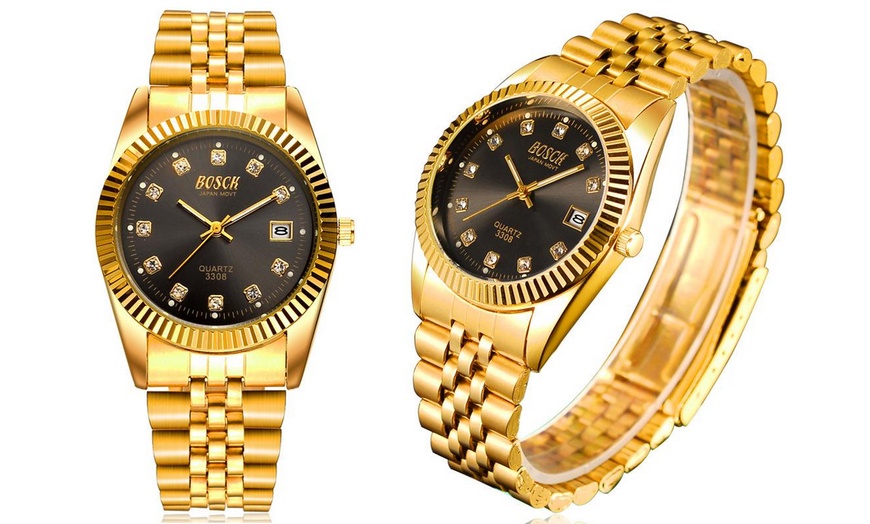 Image 2: Men's Gold Colour-Plated Watch