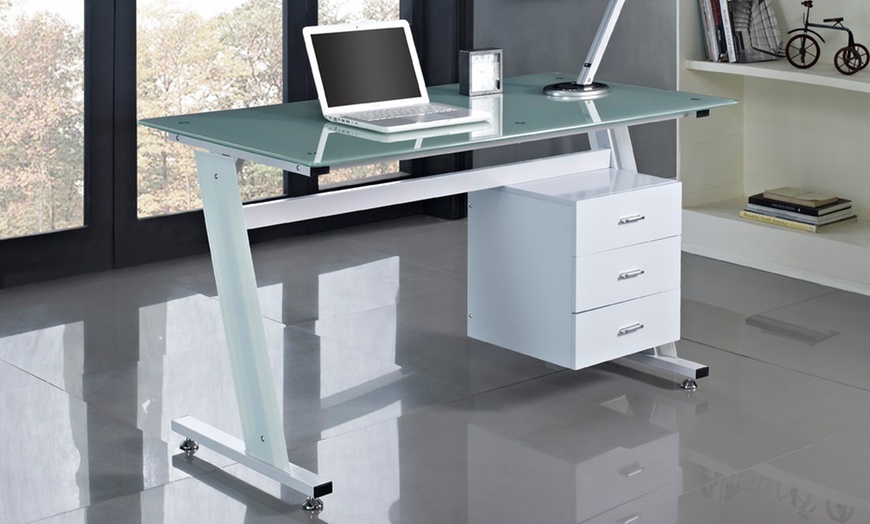 Image 1: Z-Shaped Computer Desk 