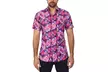 Suslo Couture Men's Slim-Fit Spring Floral Short-Sleeve Button-Down Shirt - Image 7