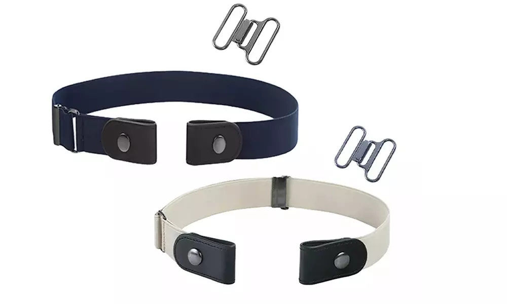 1x oder 2x schnallenloser, elastischer Gürtel