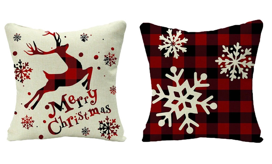 Image 7: One, Two or Four Christmas Cushion Covers