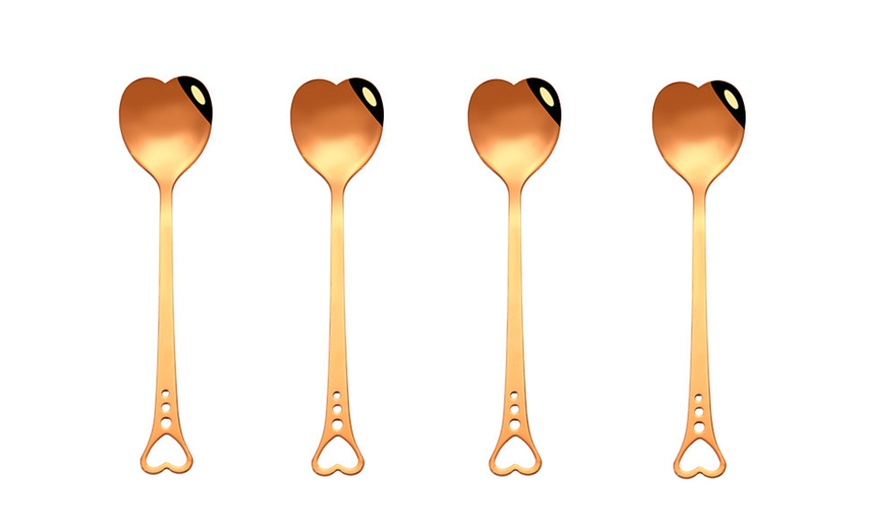 Image 11: 4, 5, 8 or 10 Heart Teaspoons