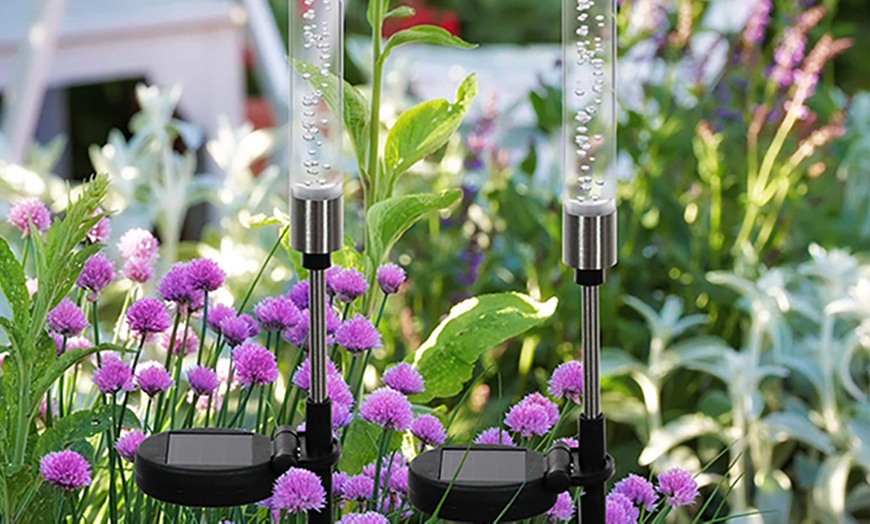 Image 5: Set of Two or Four Solar-Powered Acrylic Bubble Garden Lights