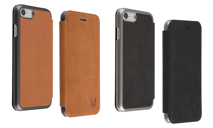 Image 1: Leather Folio Case for iPhone