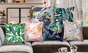 4x Marble and Leaves Printed Sofa Pillowcases