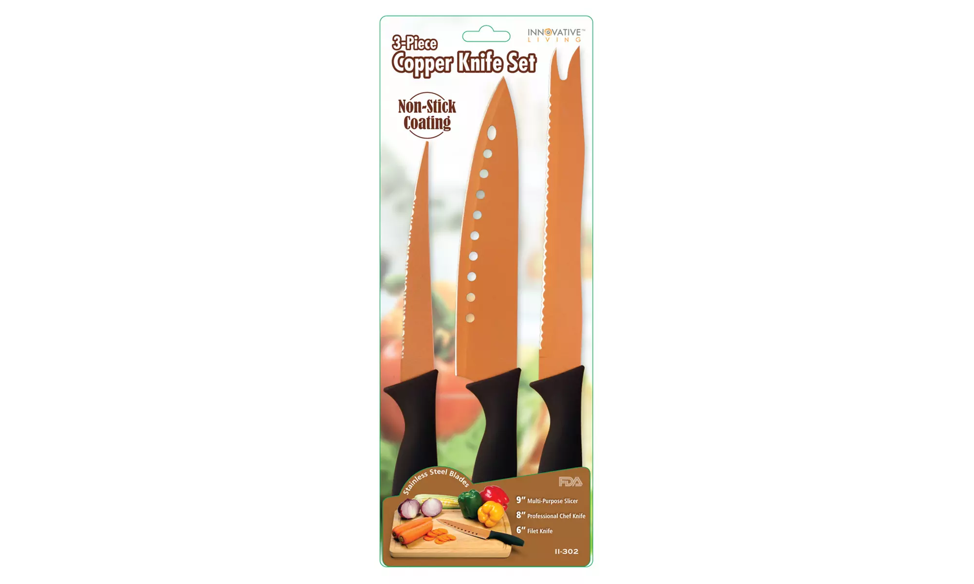 Copper Kitchen Knife Set (3-Piece) - Second Medium