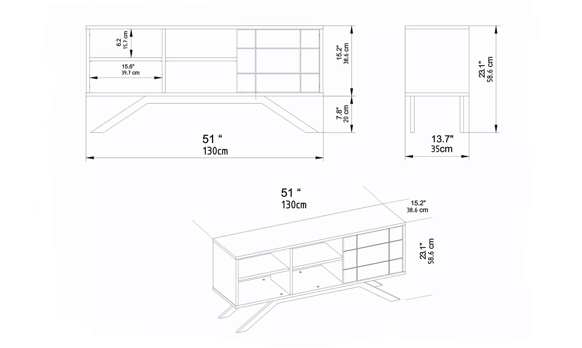 Decorotika North TV Stand and Media Console