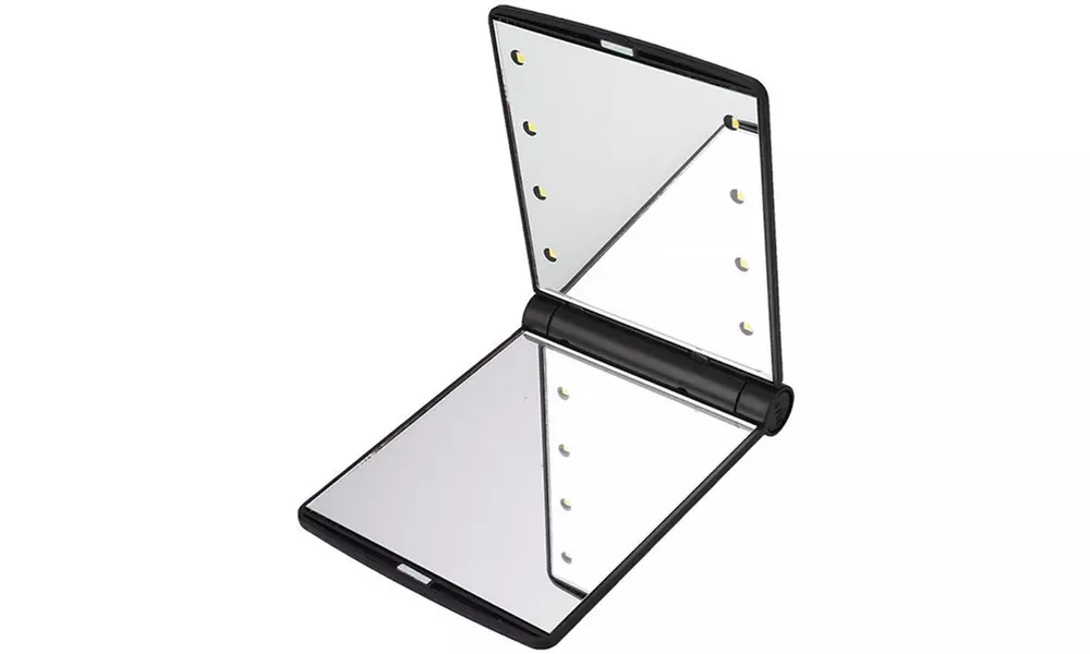 Miroir pliable avec 8 LED, format voyage