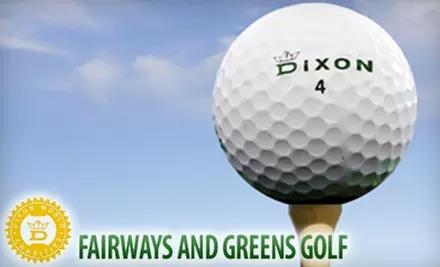$40 for 12 Dixon Earth Golf Balls, 30 Certificates for Additional Sleeves of Balls or Merchandise, a Hybrid Club, and $10 PGA Gift Card ($80 Value) from Fairways and Greens Golf - Primary Image