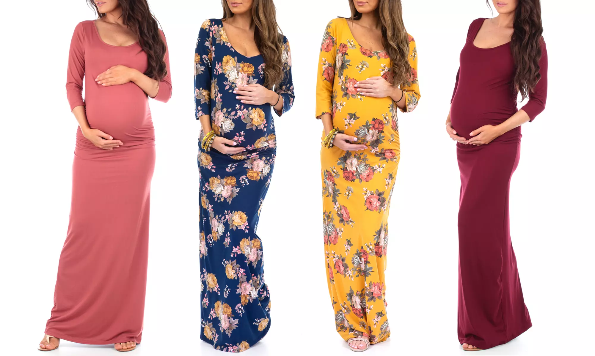 Maternity Ruched-Side Dress. Plus Sizes Available. - Primary Image