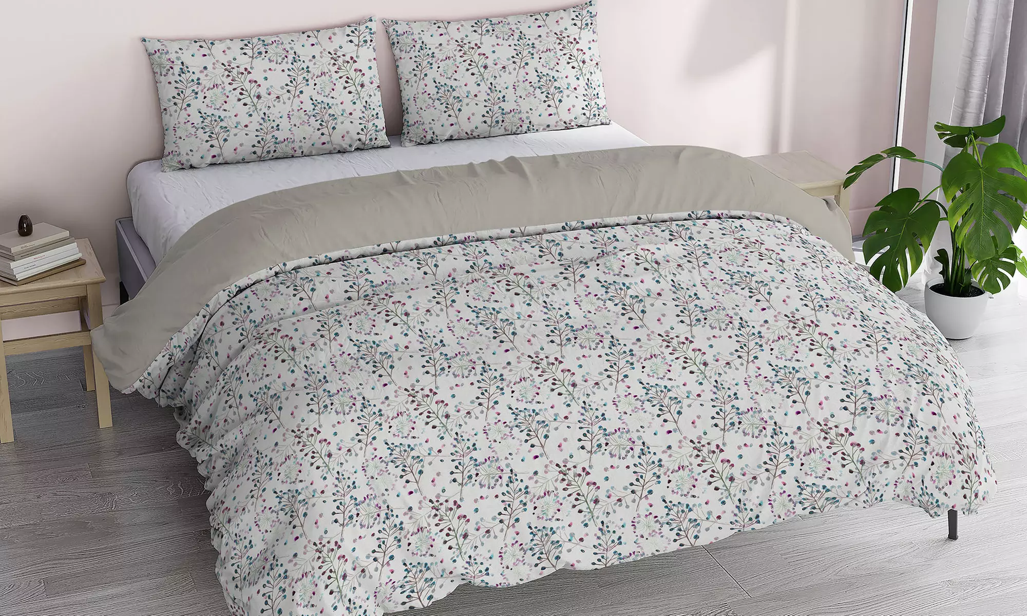 Ensemble de literie fantaisie, effet "peau de pêche"