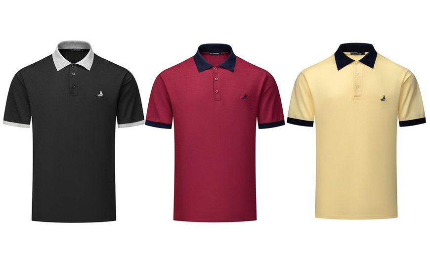 Image 1: Men's Contrast-Collar Polo