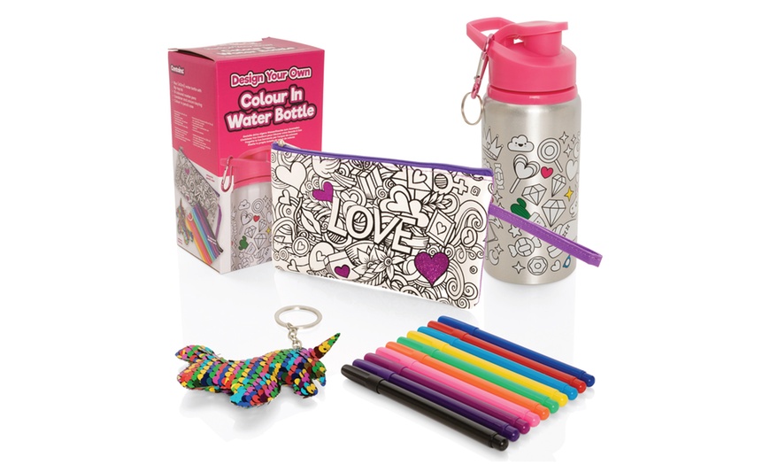 Image 5: Colour In Water Bottle and Pencil Case Set